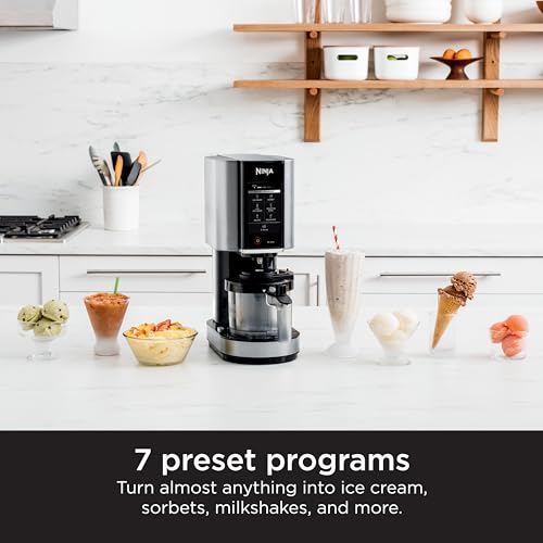 Ninja NC301 CREAMi Ice Cream Maker - 7 Programs, (2) Pint Containers, Compact & Kid-Friendly"