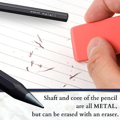 SUN-STAR Stylish Metal Pencil - Metacil for Drawing & Sketching, Non-Sharpening, Black